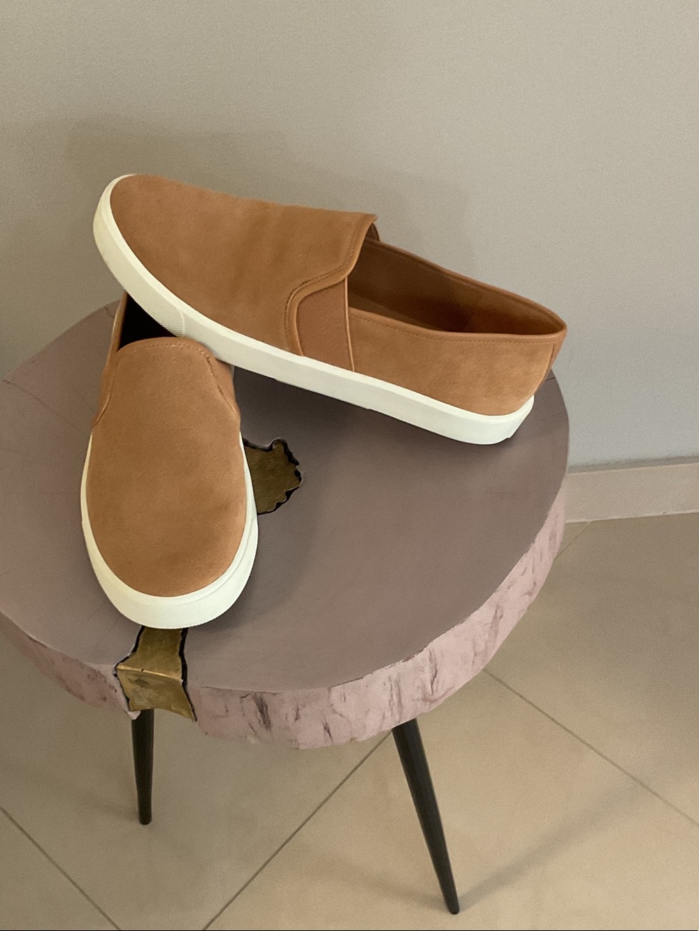 Vince Tan Slip-On Women’s Loafers Suede
